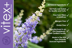 VH Nutrition VITEX+ label detail highlights ingredient integrity and no artificial additives