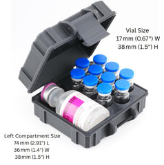 Vial Guard hard-shell exterior protecting delicate contents during transit