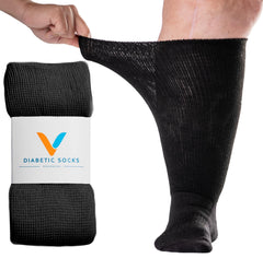 Viasox EasyStretch black X-Large top stretch for swollen legs and comfort.