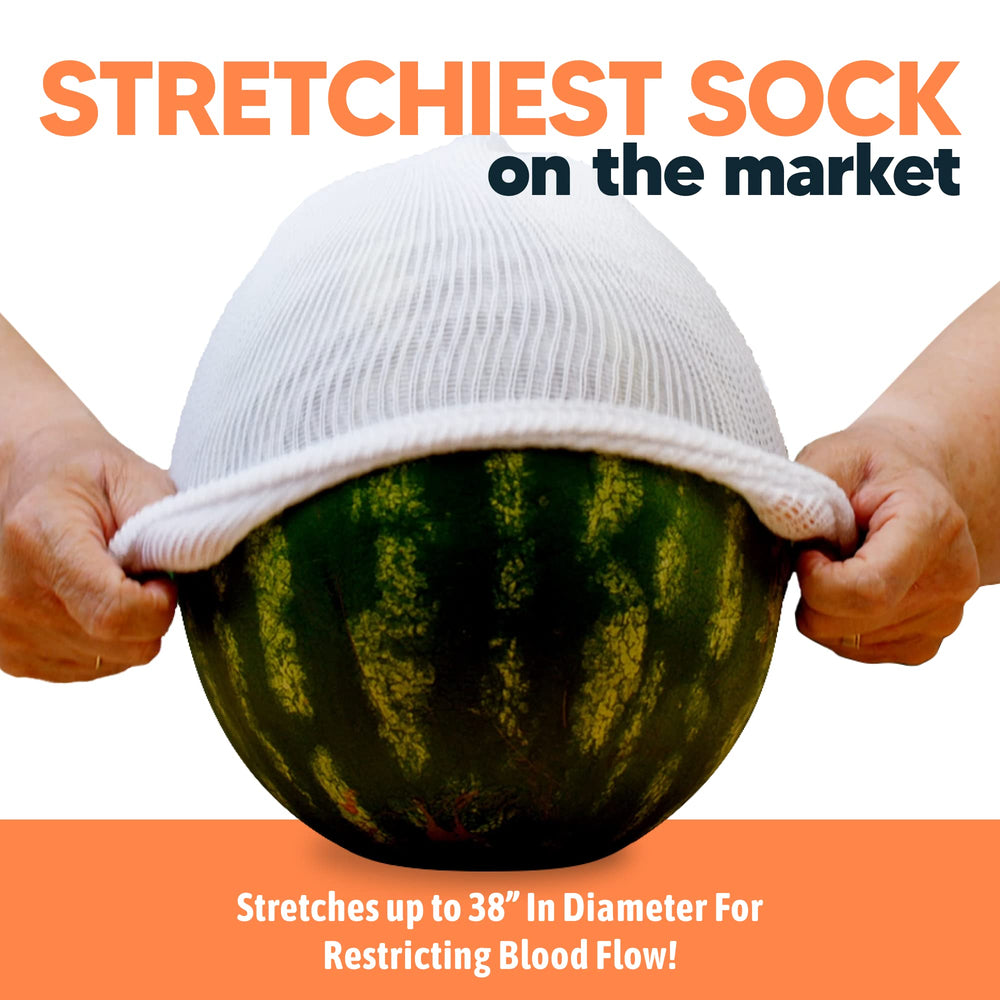 Viasox EasyStretch loose-fit sock accommodates swollen legs for easy wear.