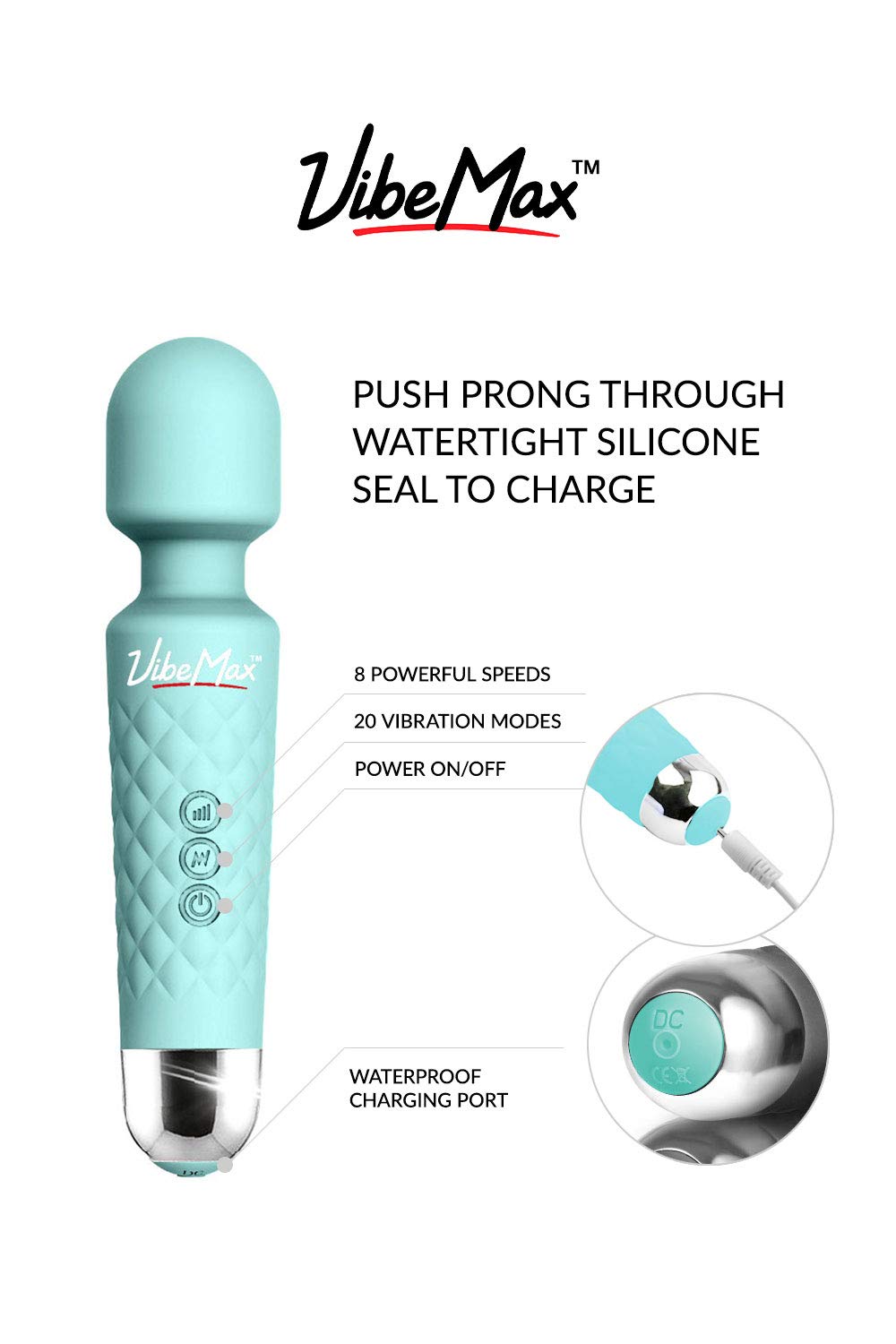 VibeMax waterproof design for safe use in damp environments.