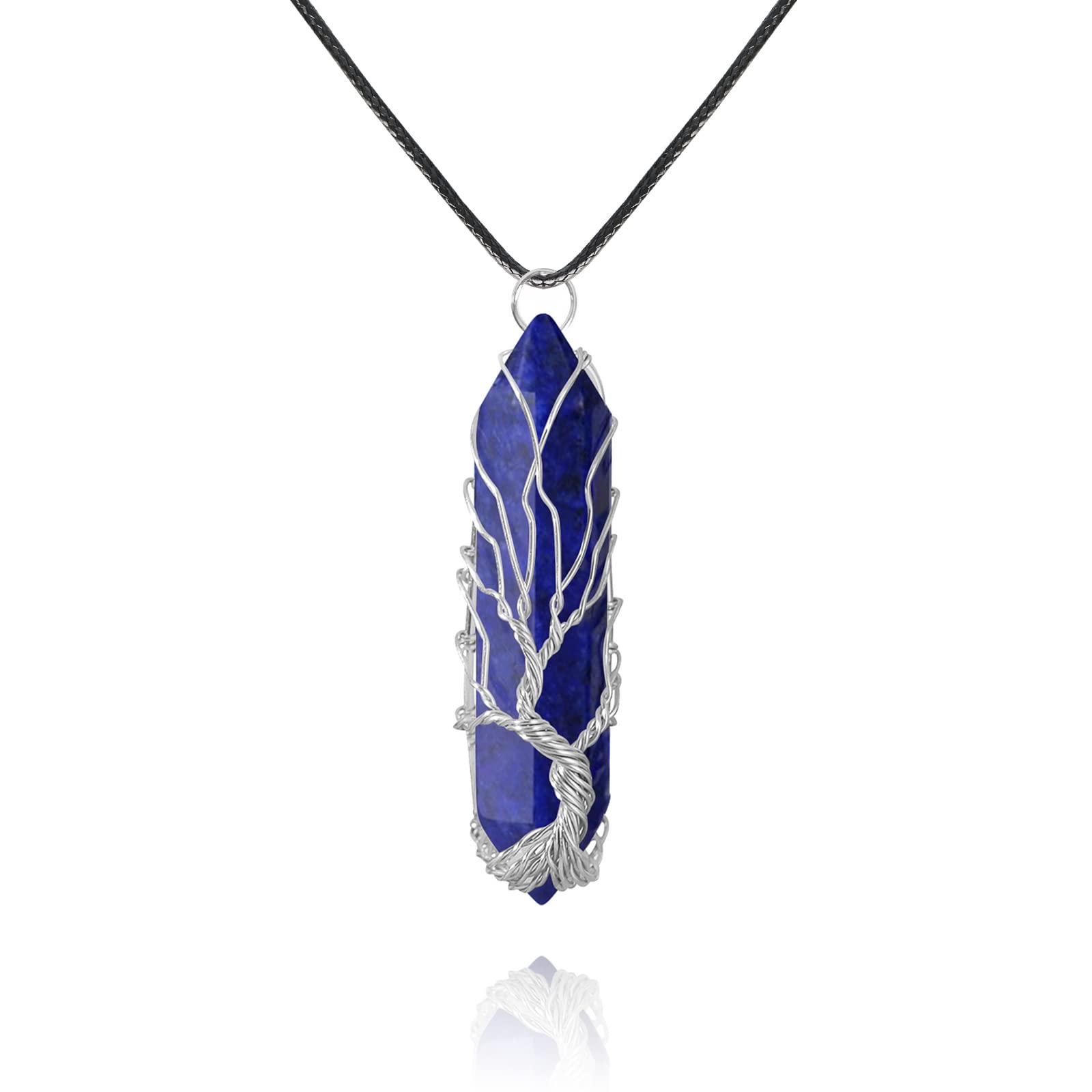 VIBILIA healing crystal necklace with lapis lazuli pendant for mindful style and balance.