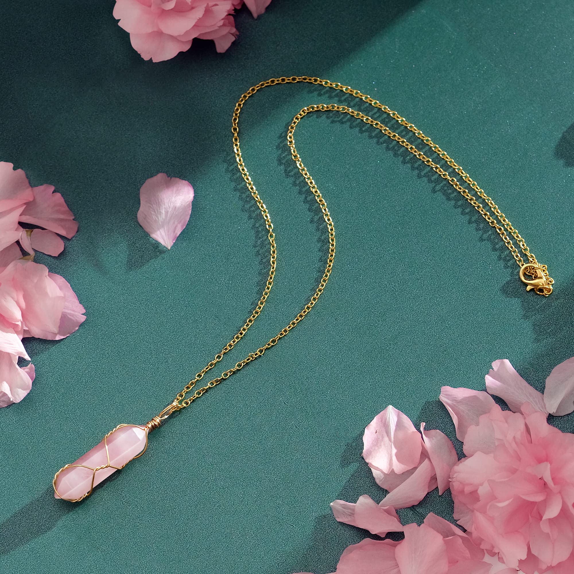 VIBILIA Natural crystal necklace showcases raw energy stone for daily wear.