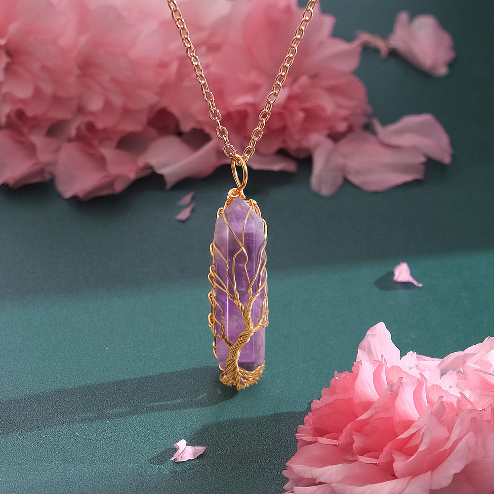 VIBILIA healing crystal necklace worn as versatile jewelry for women and men