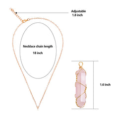 VIBILIA Rose quartz hexagonal pendant necklace for calm energy and harmony.