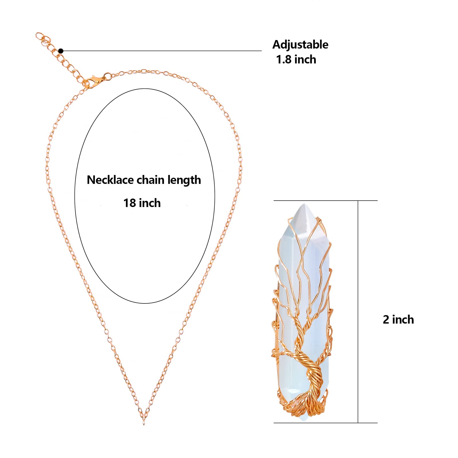 VIBILIA wire wrapped opal point necklace highlighting a sparkling centerpiece
