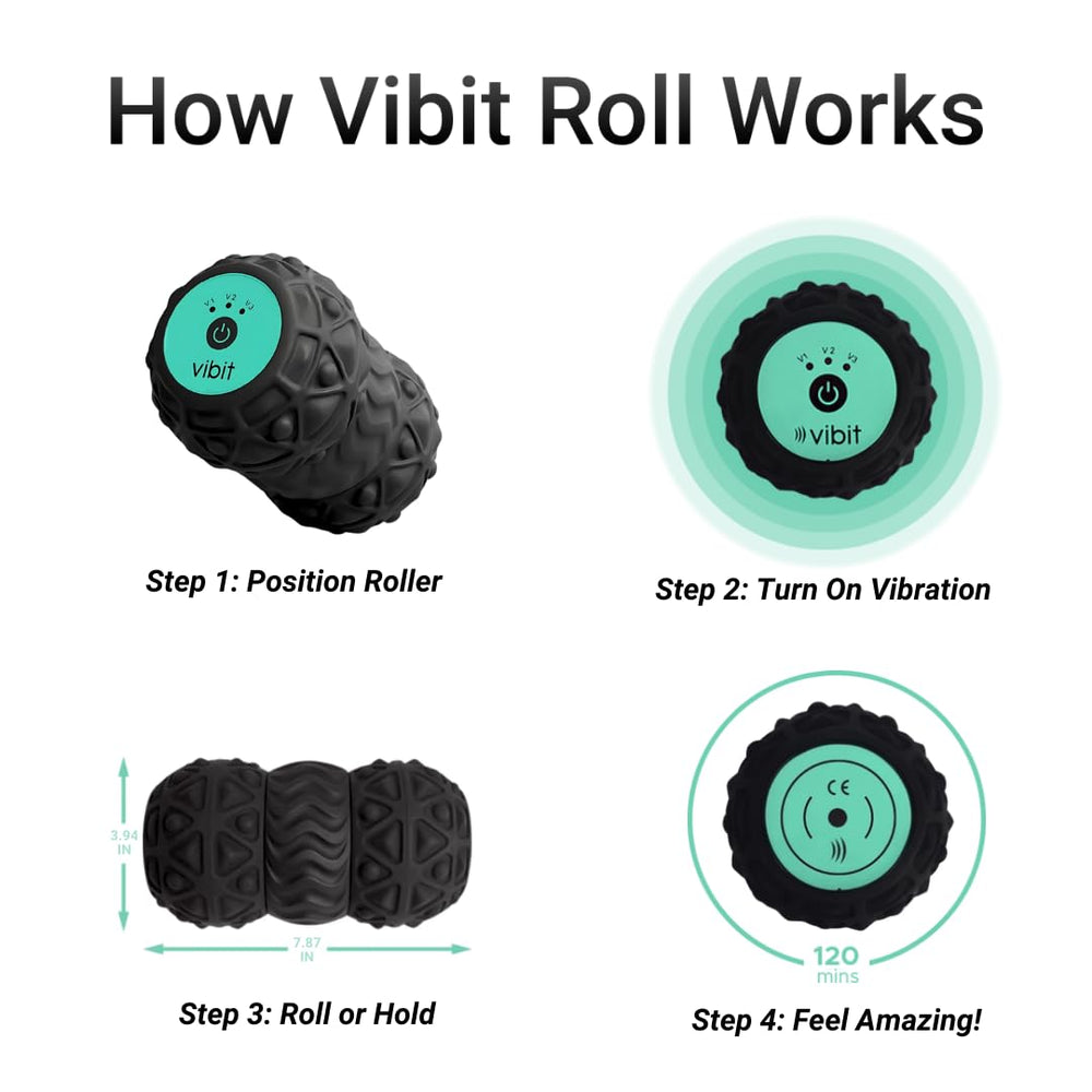 Vibit deep tissue roller for neck and back massage relief.