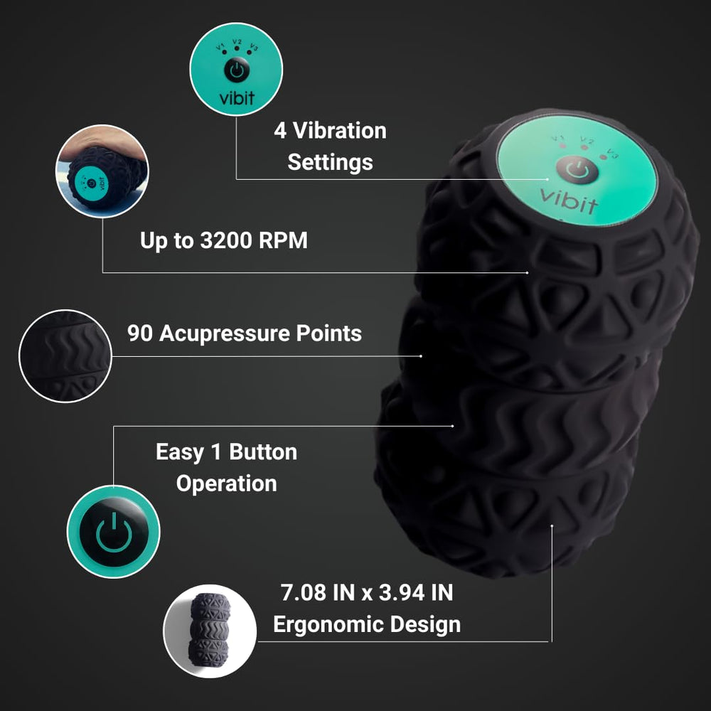 Vibit closeup of massager nodes highlights deep tissue relief potential.