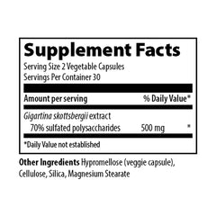 Vibrant Health Gigartina Red Marine Algae capsules close-up for easy daily dosing.