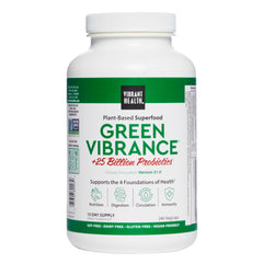 Vibrant Health Green Vibrance bottle front with vegan capsules for daily wellness