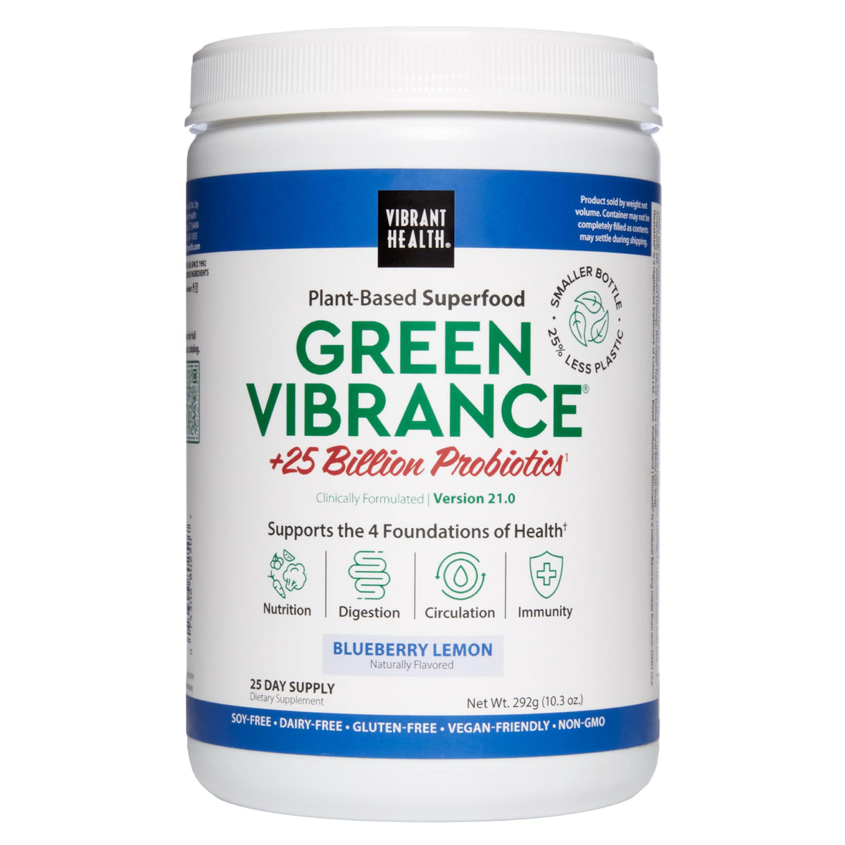 Vibrant Health Green Vibrance bottle ready for daily nutrition.