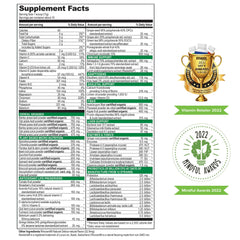 Vibrant Health Green Vibrance ingredients close-up highlighting greens and fruits blend