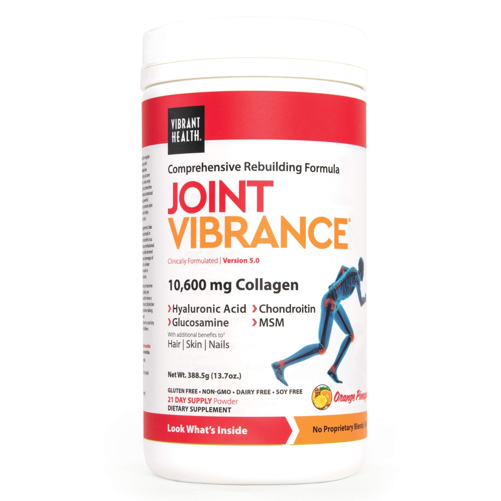 Vibrant Health Joint Vibrance bottle with orange pineapple hint for daily joint support.