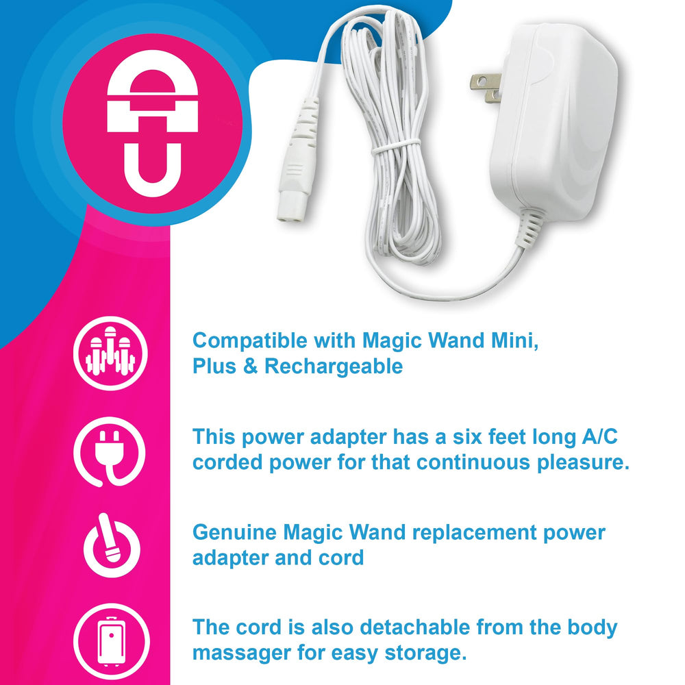 Vibratex US polarized power adapter for Magic Wand Mini charging.