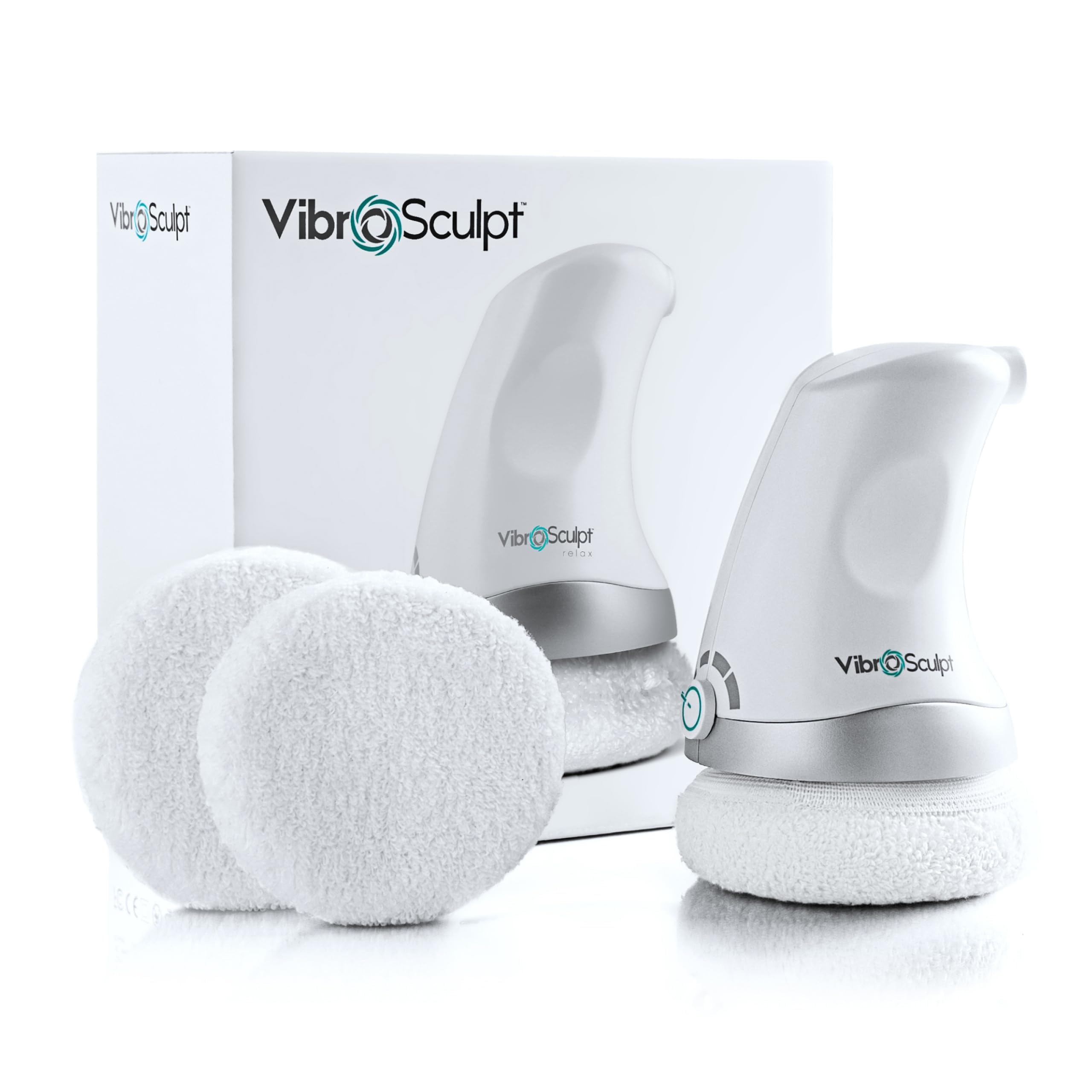 Vibro Sculpt 1.0 interchangeable pads closeup for customizable body toning.