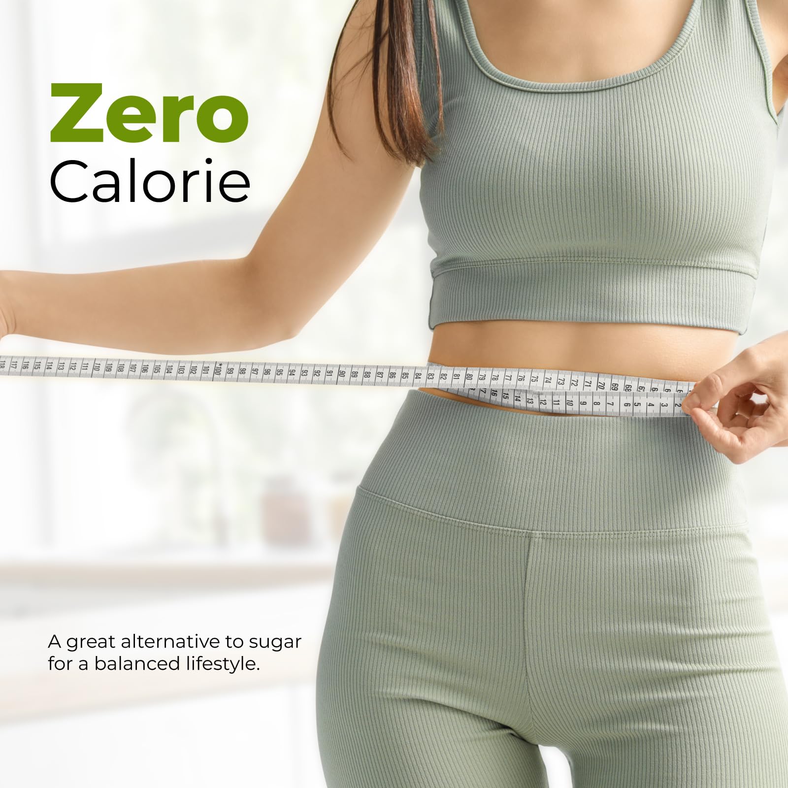 Viccoky Organic Stevia Powder label emphasizes additive-free, keto-friendly sweetness.