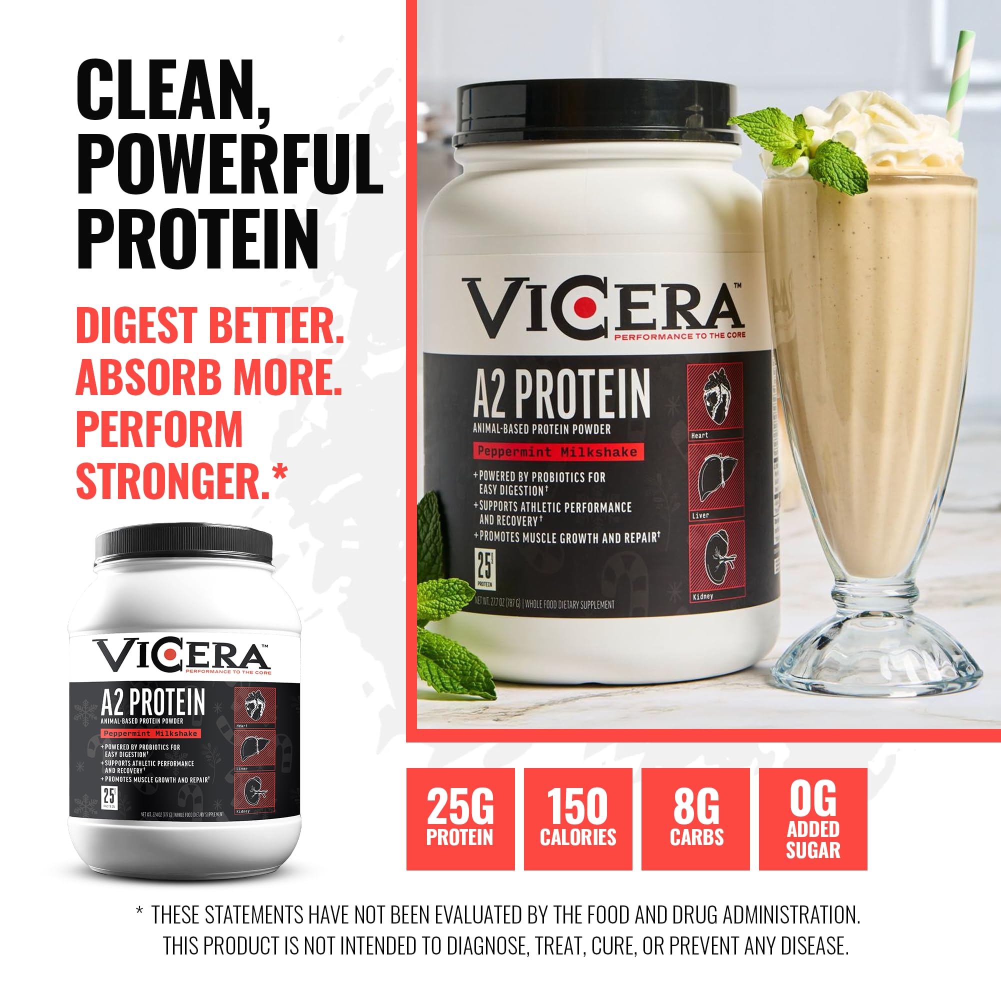 ViCera A2 label close-up highlighting no A1 casein and gluten-free formula.