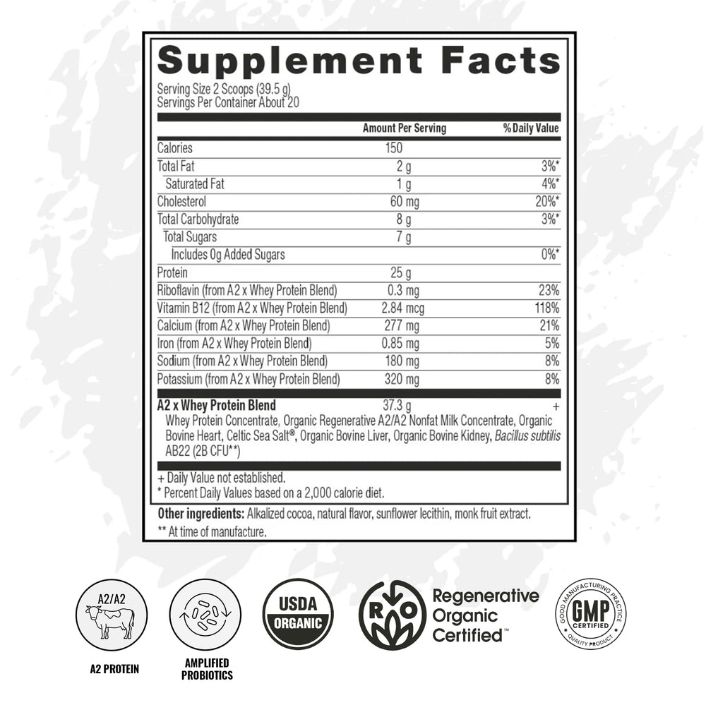 Vicera A2 Protein Powder scoop pouring into a glass for daily use.