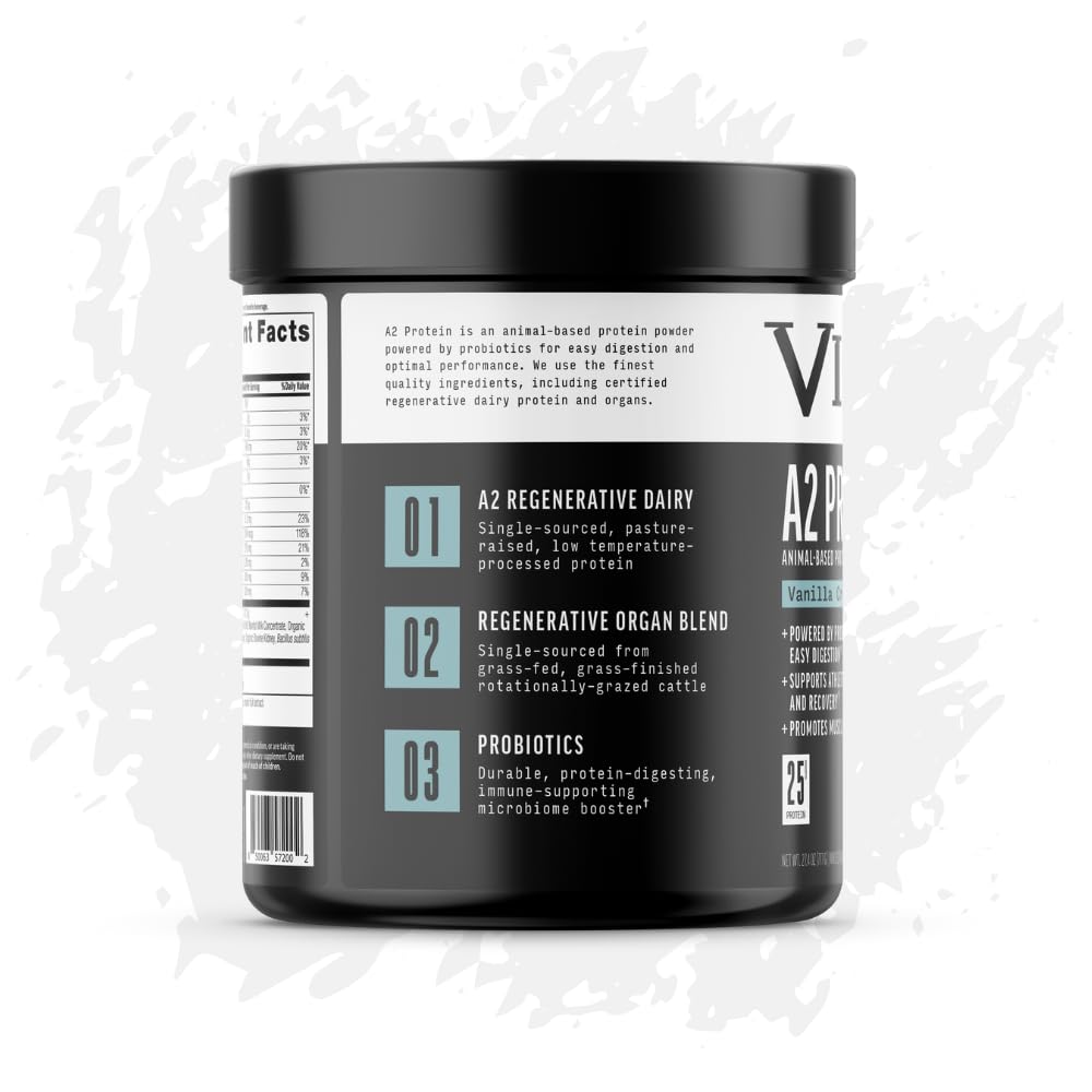Vicera A2 Protein Powder Vanilla Creme gluten-free, non-GMO daily nutrition.
