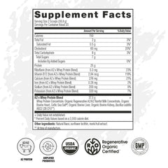 Vicera A2 Protein Powder Vanilla Creme scoop with tub, ideal for quick shakes.