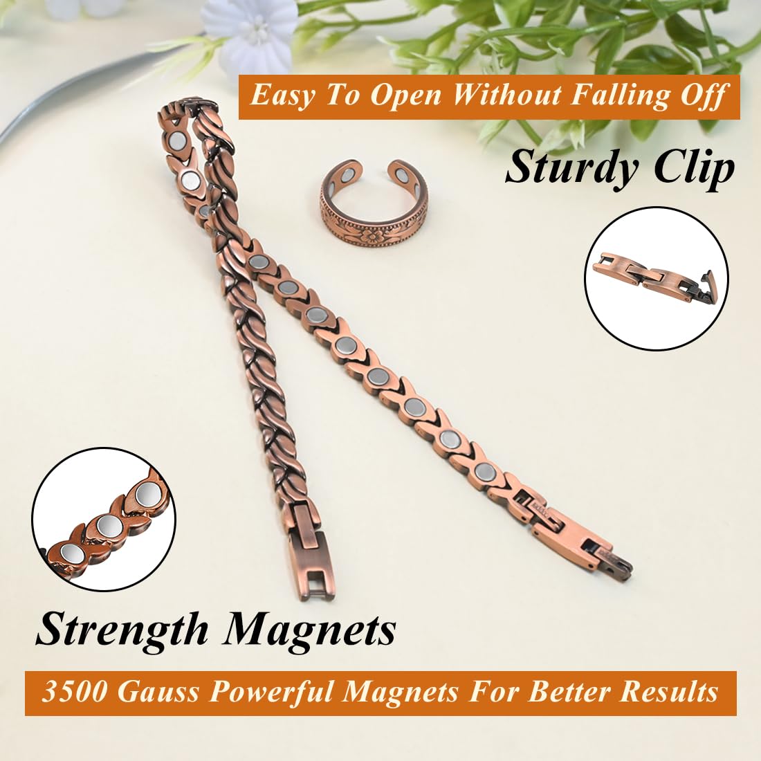 Versatile Vicmag copper anklet worn as both anklet and bracelet
