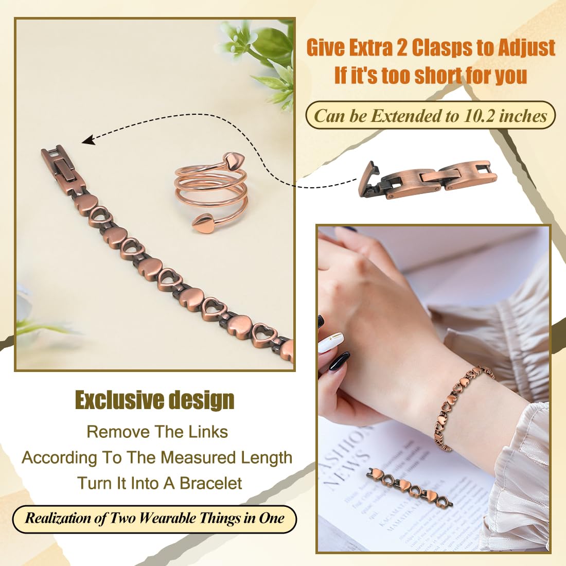 Vicmag copper anklet gift box presentation suggests ready-to-gift packaging.