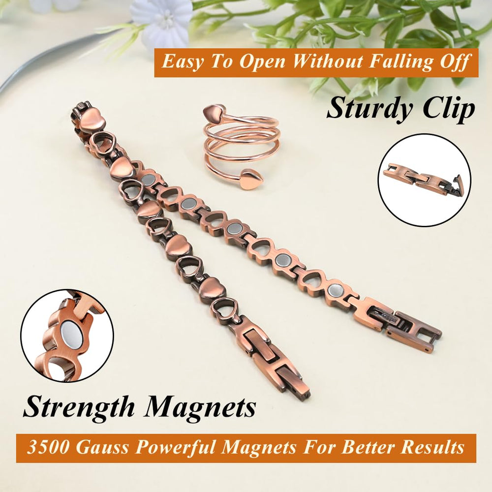 Vicmag copper anklet worn on ankle demonstrates everyday style and comfort.