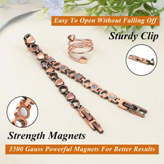 Vicmag copper anklet worn on ankle demonstrates everyday style and comfort.