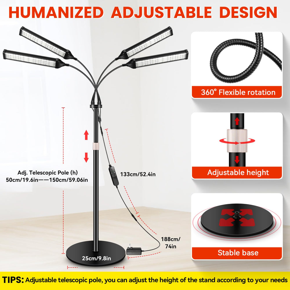 Adjustable tilt heads on the Viconor lamp for precise targeting.