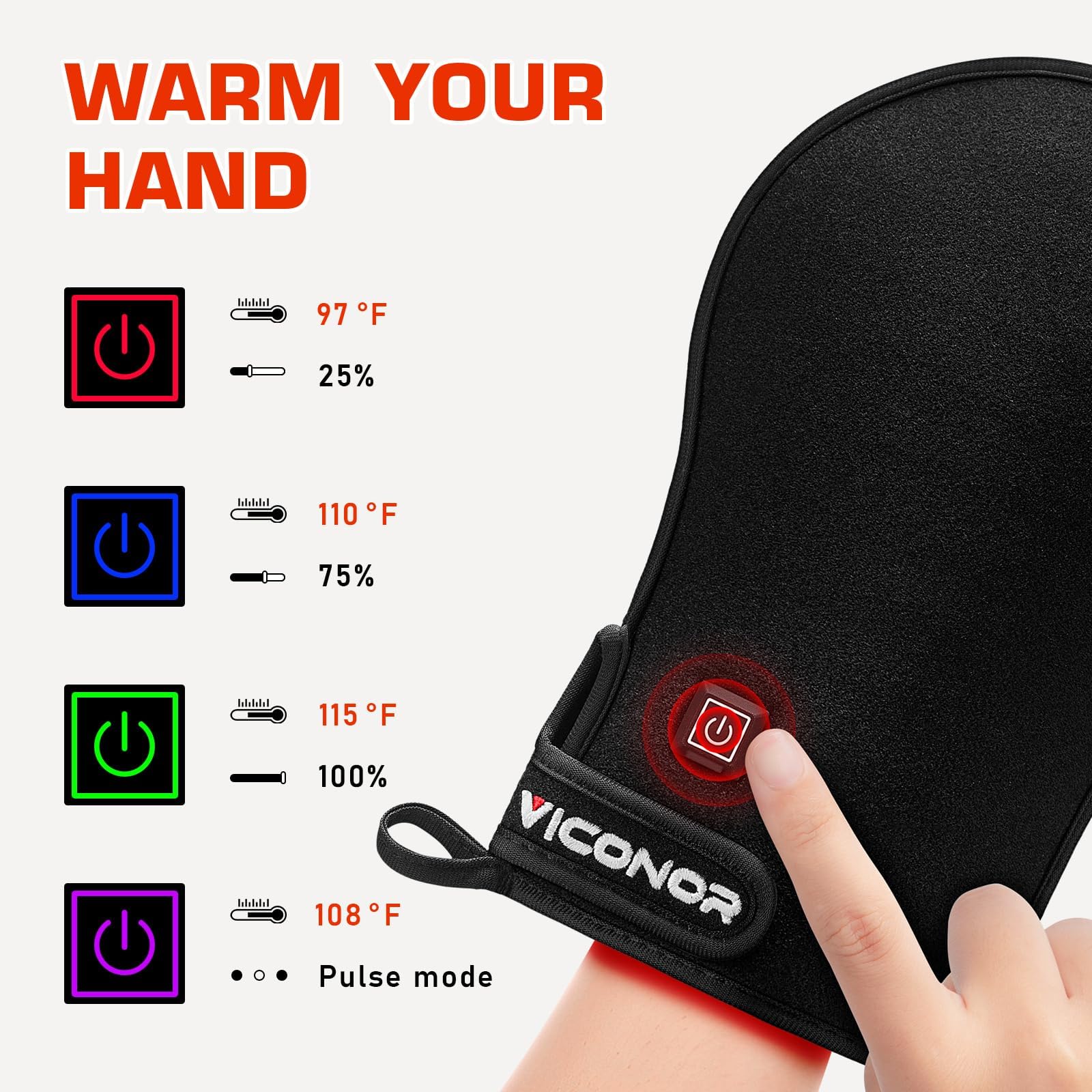 Viconor infrared gloves in use on hand provide targeted therapy