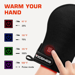 Viconor infrared gloves in use on hand provide targeted therapy
