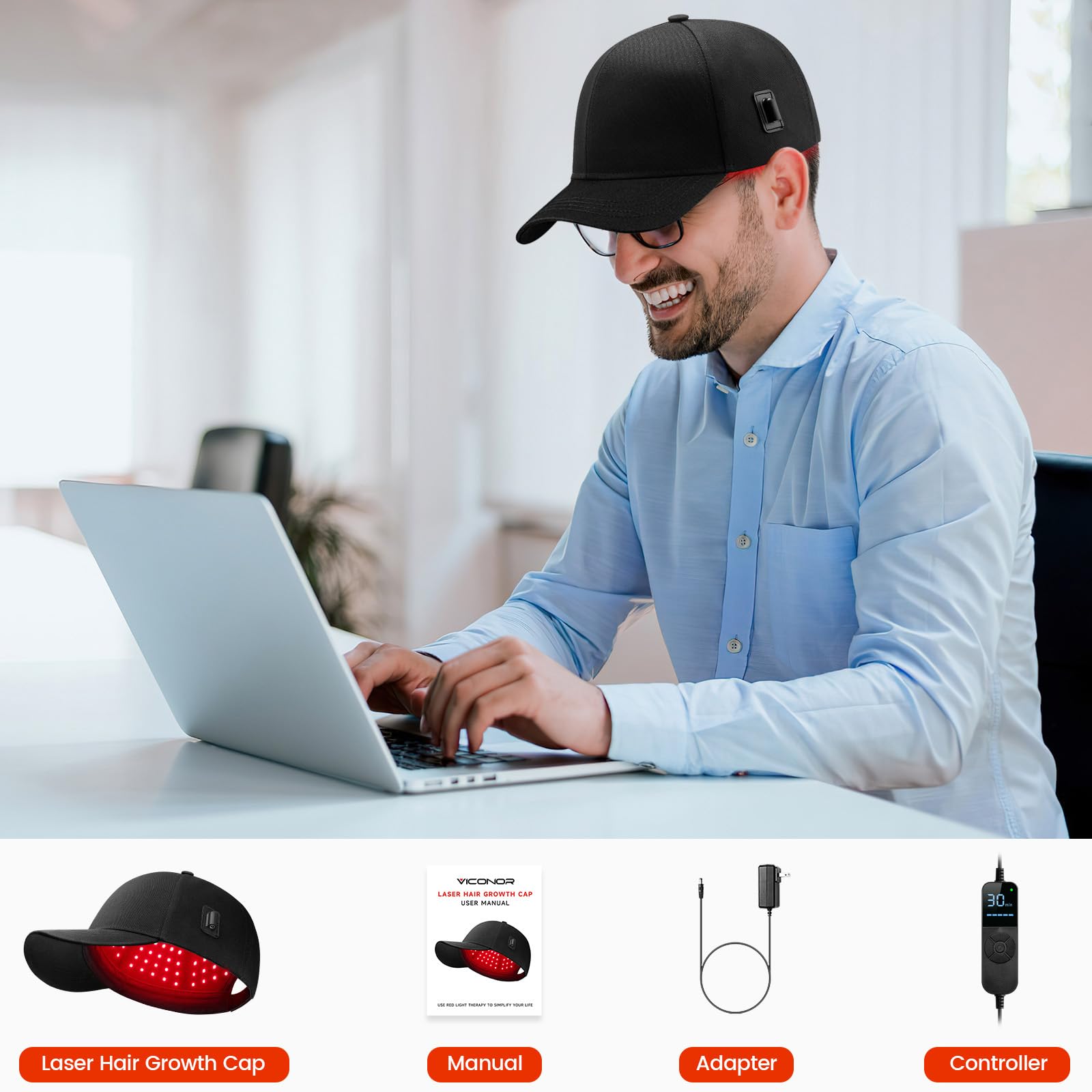 Viconor cap in-use during routine at home supports flexibility