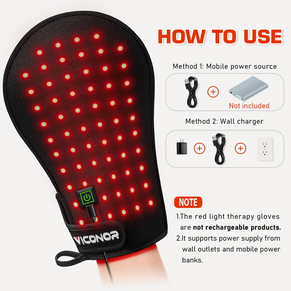 Viconor near infrared light on wrist to relieve stiffness