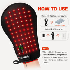 Viconor near infrared light on wrist to relieve stiffness