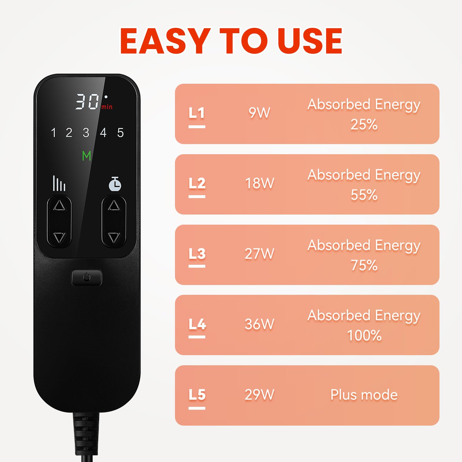 Built-in timer and modes on the Viconor red light lamp for easy sessions.