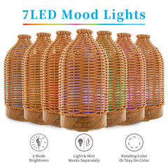 Victoria Aroma diffuser showing seven LED lights for mood lighting.