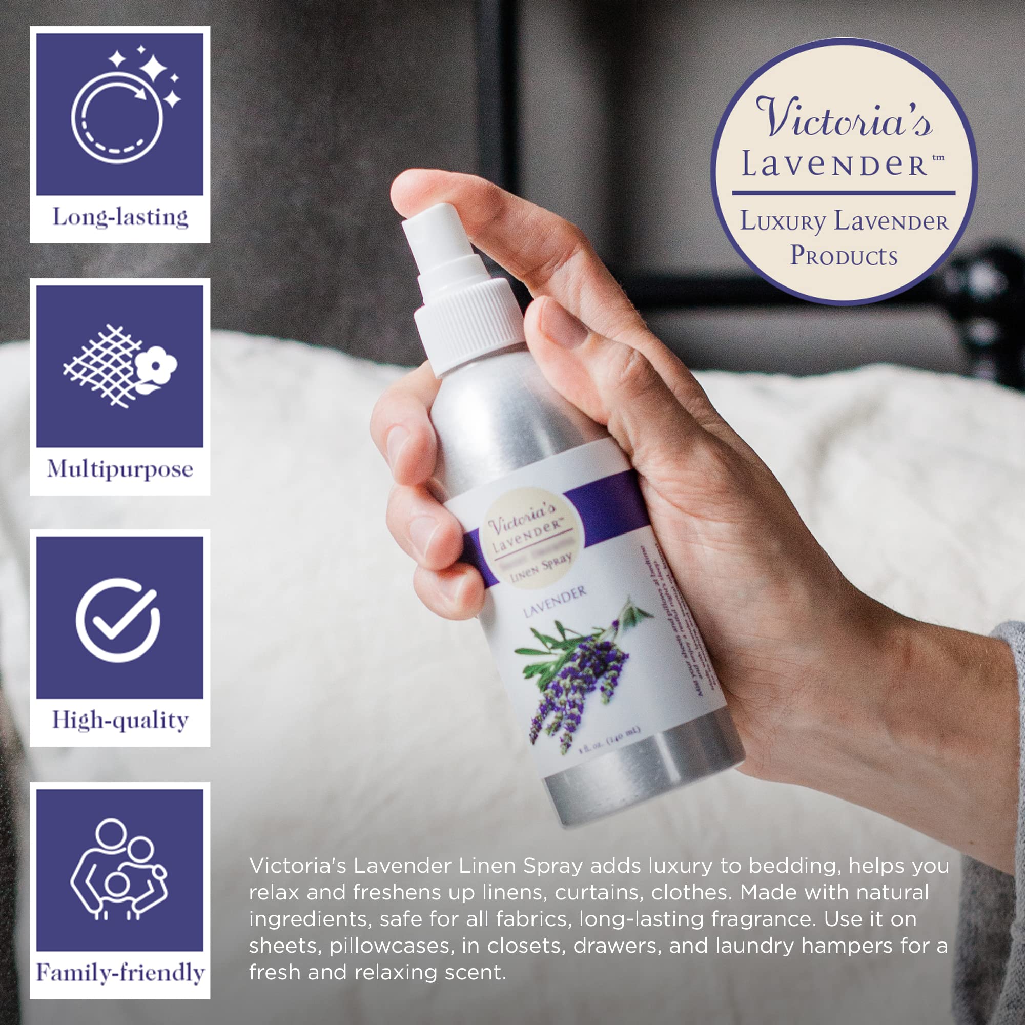 Victoria's Lavender pillow spray mist improving bedtime comfort