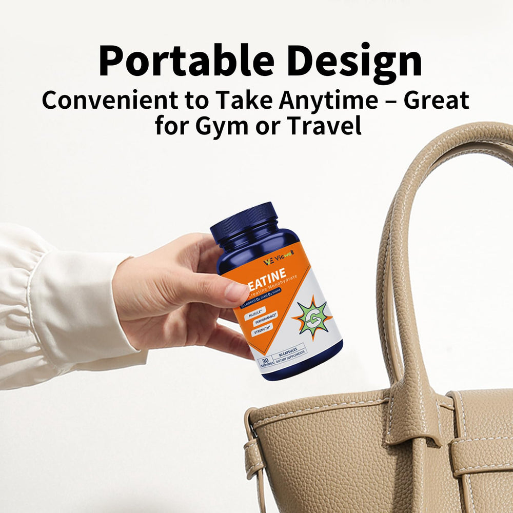Vicwell Creatine Monohydrate packaging highlights keto-friendly option.