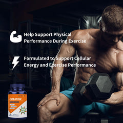 Vicwell Creatine Monohydrate capsules shown with three-per-serving dosage.