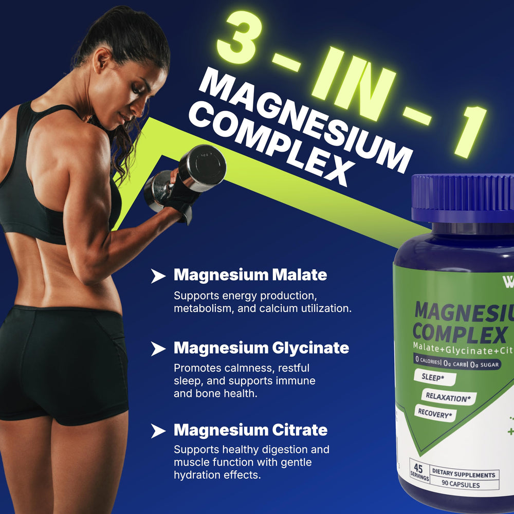 Vicwell Triple Magnesium Complex capsules shown for gentle daily use