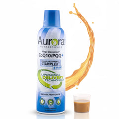 Vida Lifescience Aurora bottle front shows strawberry flavor for daily energy support
