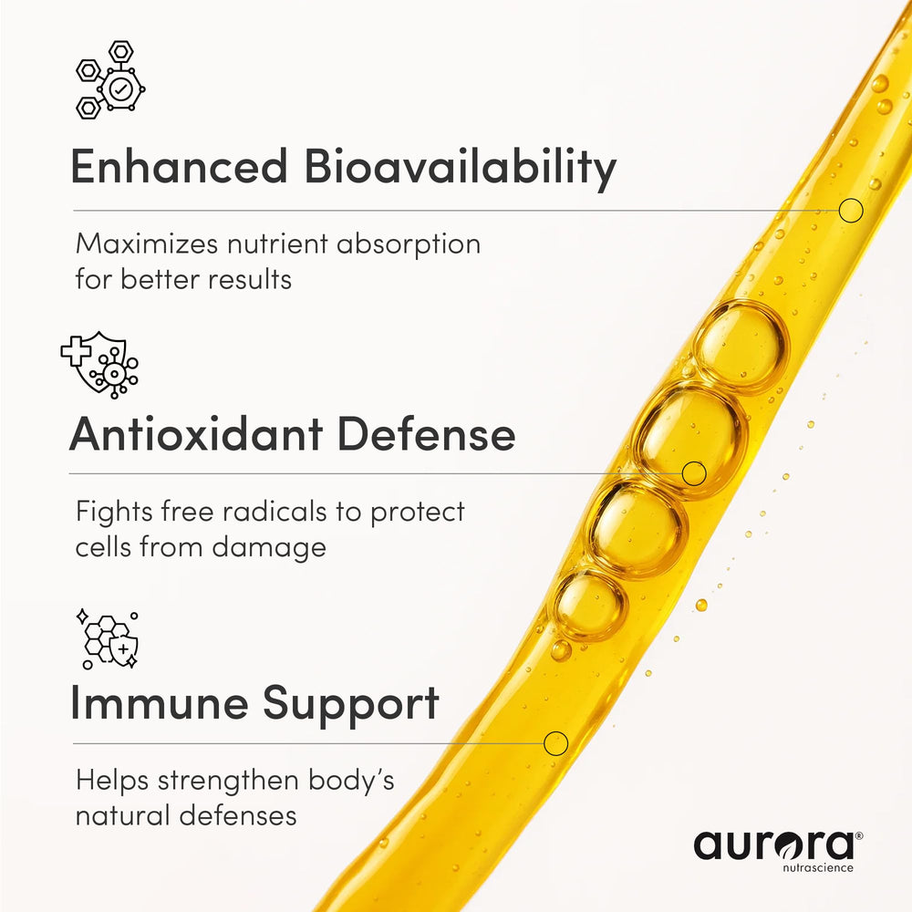 Vida Lifescience Aurora packets in a shaker suggest daily immune support.