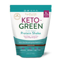 VIDAPURA Keto-Green Protein Bottle shows chocolate flavor for clean energy.
