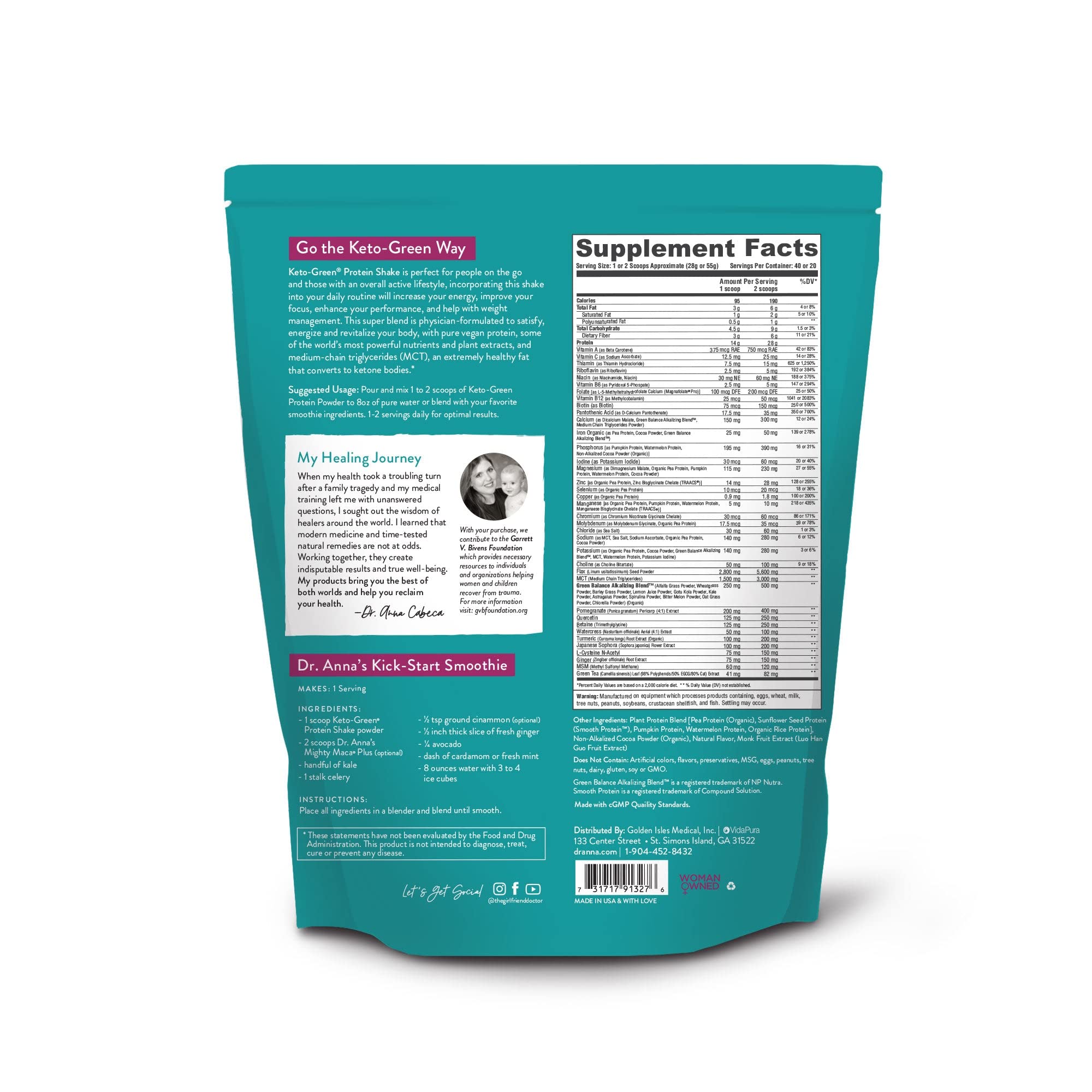 VIDAPURA Keto-Green Protein Woman using shows daily balance.