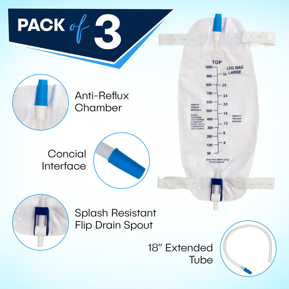 Soft cloth straps on ViDava leg bag minimize skin irritation