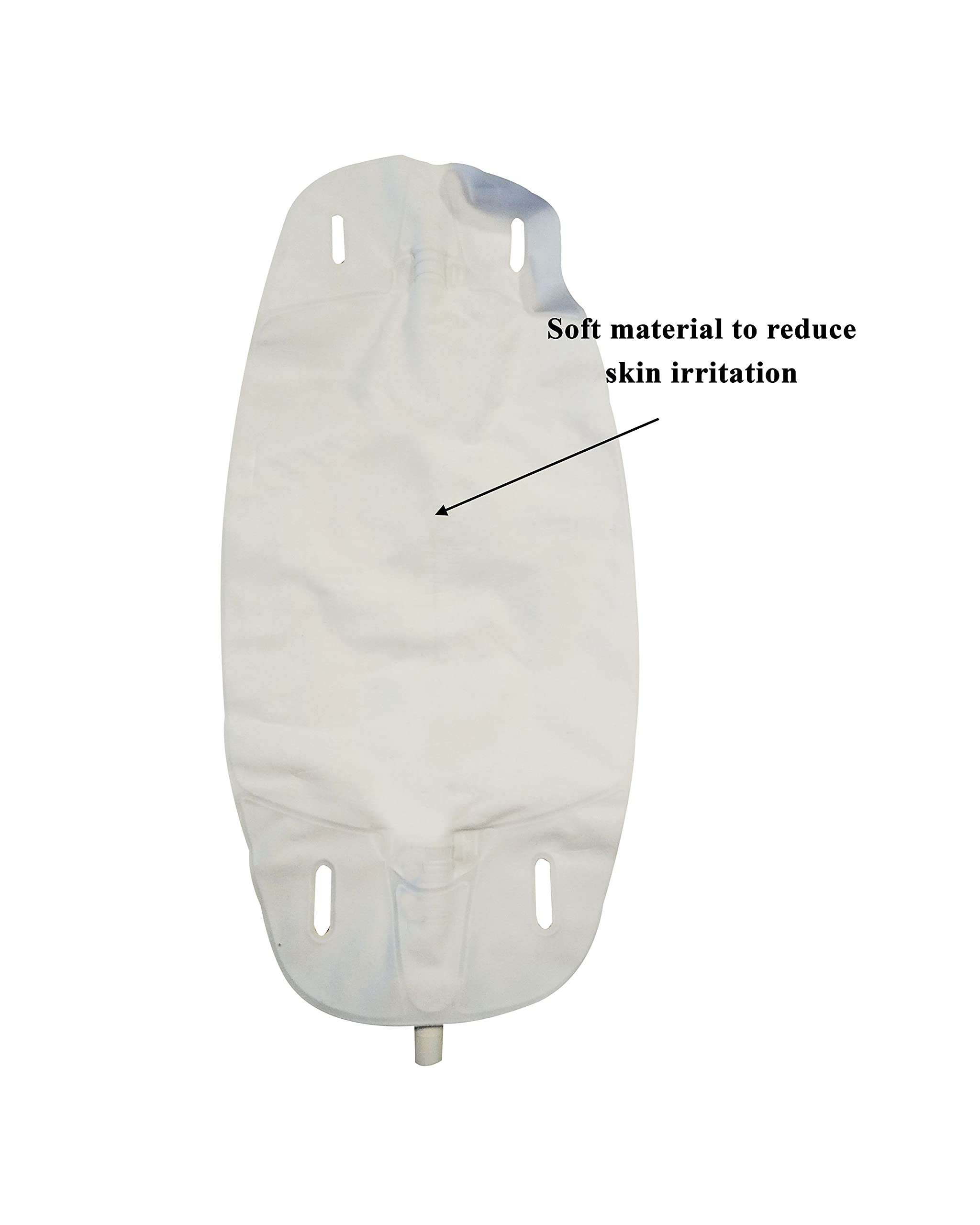 Easy flip drain valve on ViDava leg bag enables quick emptying