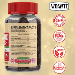 VIDAVITE Berberine gummies packaging highlights high-potency Berberine with Cinnamon for metabolic support.