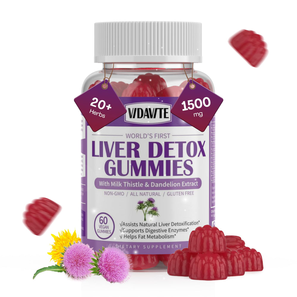Vidavite Sugar-free gummies graphic—convenient, tasty alternative to pills for daily use.