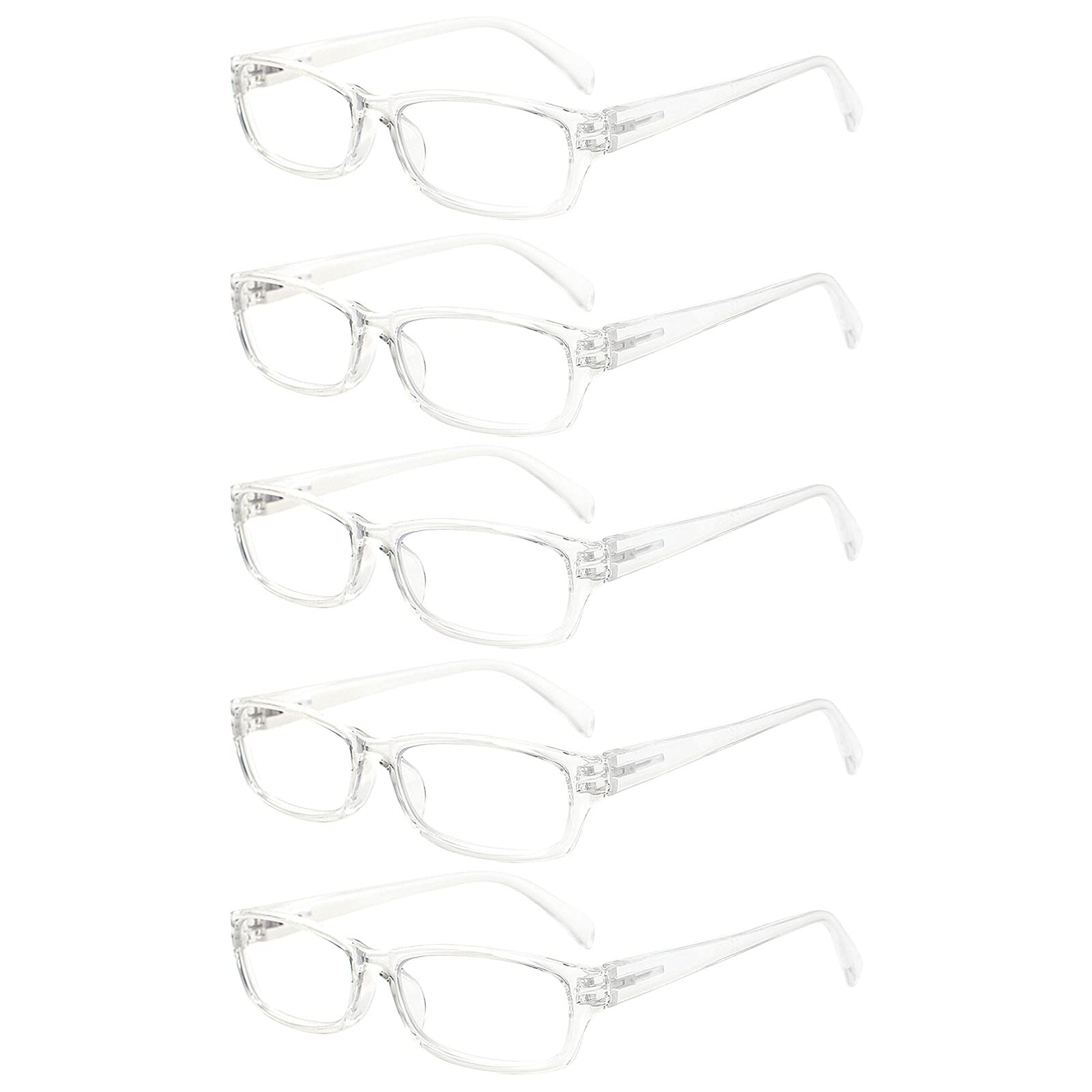 VIDEBLA 5 pack reading glasses with clear lenses for comfortable everyday reading