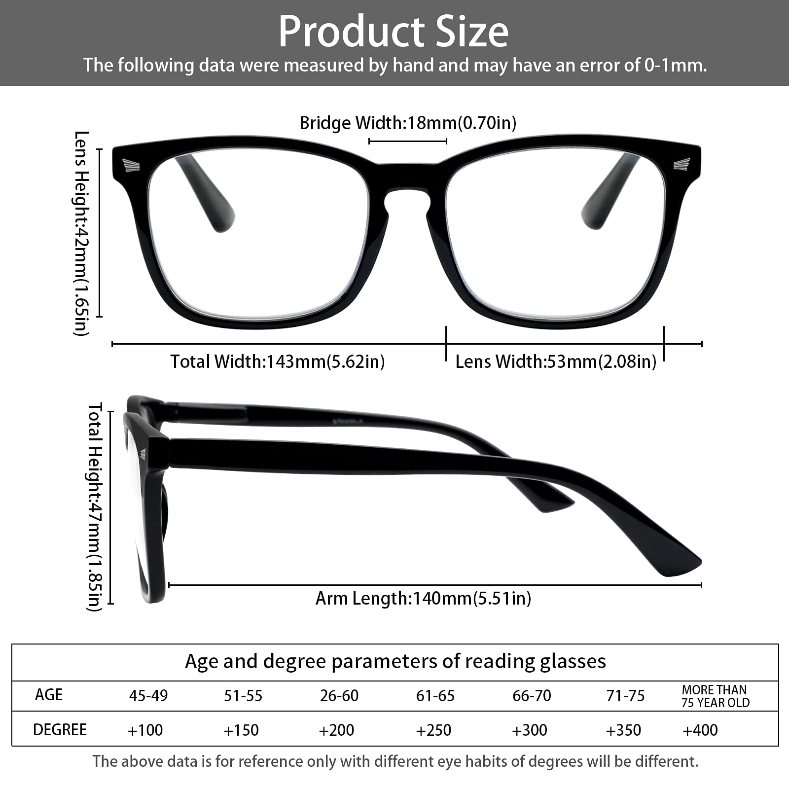 VIDEBLA spring hinge readers fit many faces for daily wear
